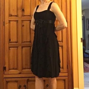 Black cocktail dress with fun ruffles